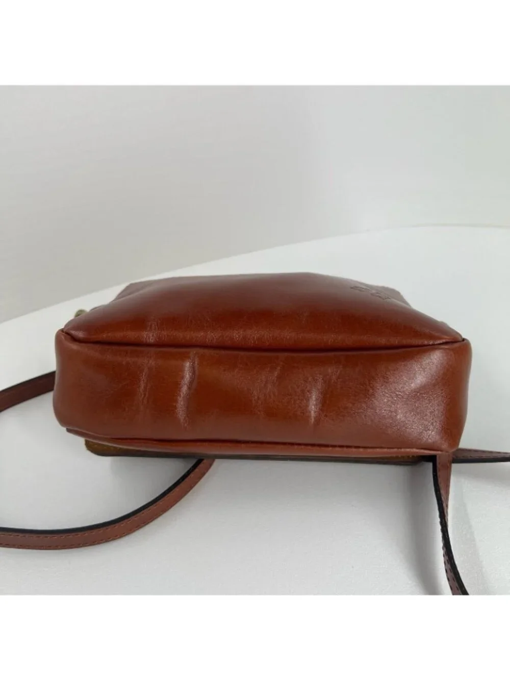 Patricia Nash Lille Studded Leather Crossbody Bag Filigree Tooled Floral Brown - Picture 7 of 13